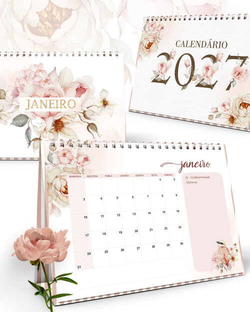 Arquivo Kit Calendários 2027 de Mesa A5 A6 Refúgio