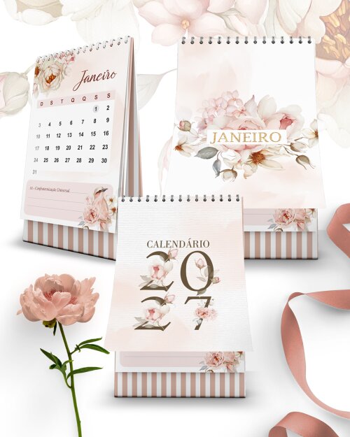 Arquivo Kit Calendários 2027 de Mesa A5 A6 Refúgio