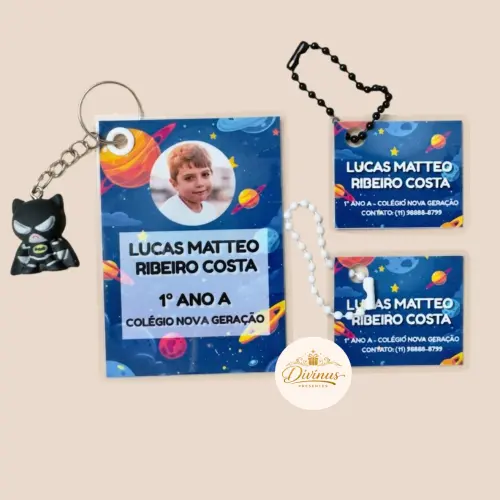 Kit 3 Tags de Identificação Segurança Infantil Personalizadas 
