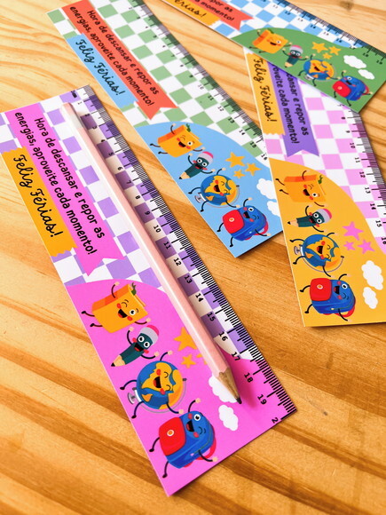 25 Card Lápis Lembrancinha Férias Criança Escola Infantil