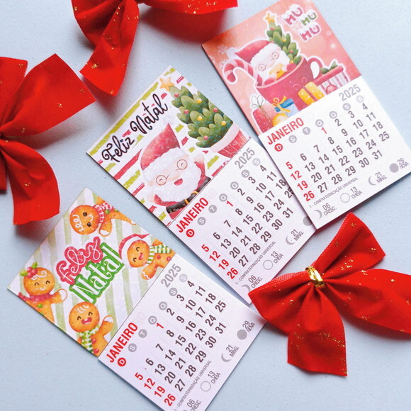 100 Calendário de Geladeira Natal 2025 Lembrancinha Natalina