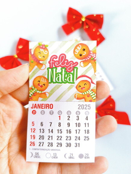 100 Calendário de Geladeira Natal 2025 Lembrancinha Natalina