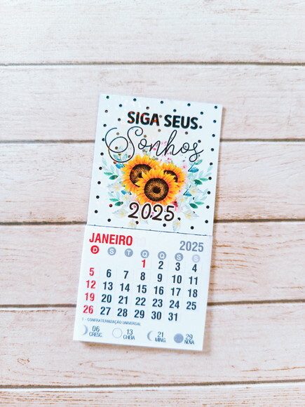 100 Calendário de Geladeira 2025 Girassol Lembrancinha Natal