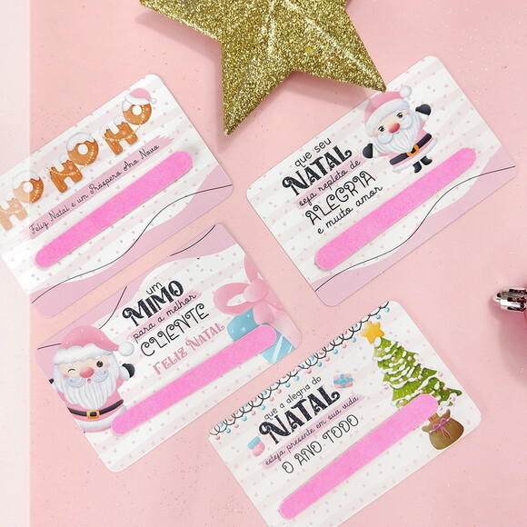 50 Card Lixa de Natal Lembrancinha Brinde para Clientes