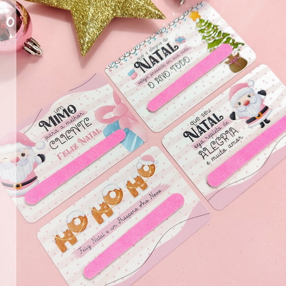 50 Card Lixa de Natal Lembrancinha Brinde para Clientes