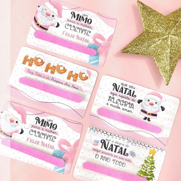 50 Card Lixa de Natal Lembrancinha Brinde para Clientes