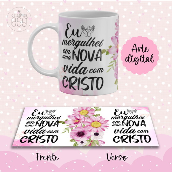 Arte Digital Caneca Batismo Personalizada - 4 Modelos
