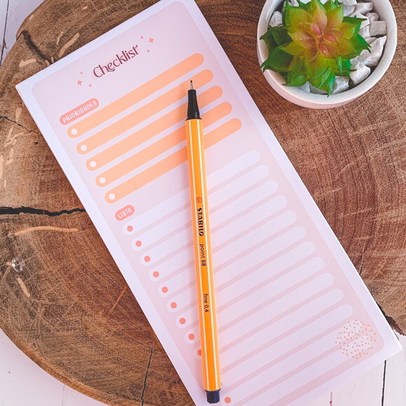 Bloco de Notas Slim Terracota Checklit To do List
