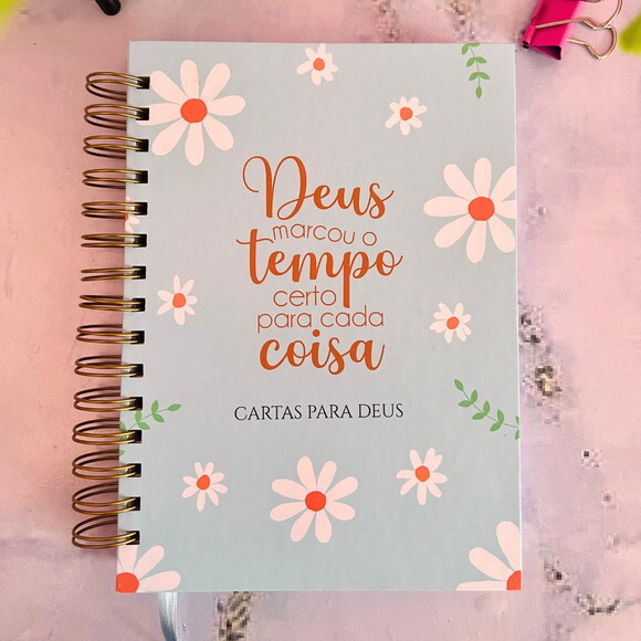 Caderno Devocional Floral Personalizado A5 Cristão Feminino