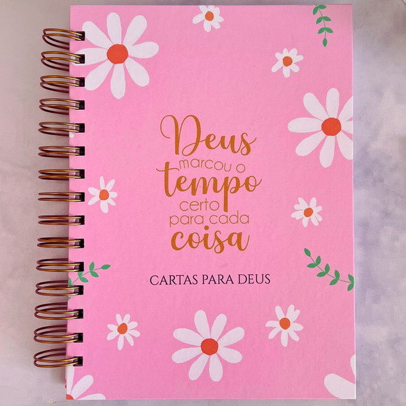 Caderno Devocional Floral Personalizado A5 Cristão Feminino