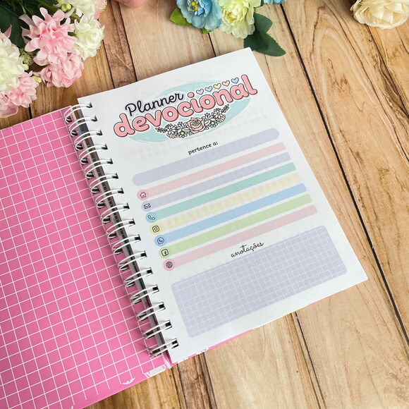 Caderno Devocional Personalizado A5 Cristão Feminino