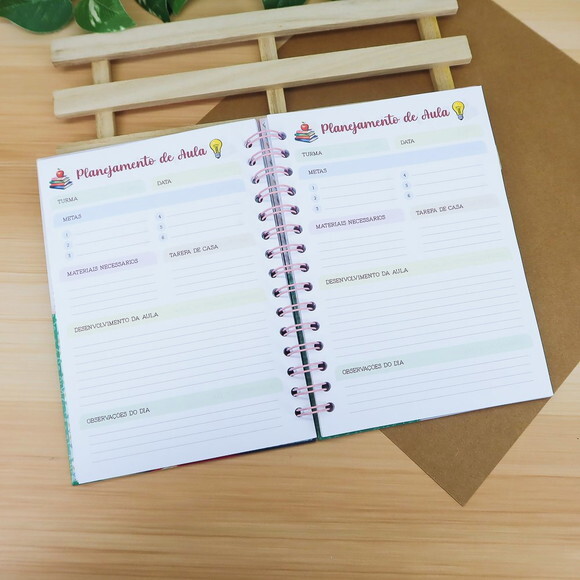 Caderno Professora Planejador de Aula Planner Mensal