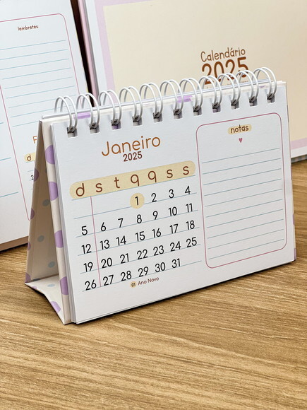 Calendário de Mesa A6 Horizontal 2025