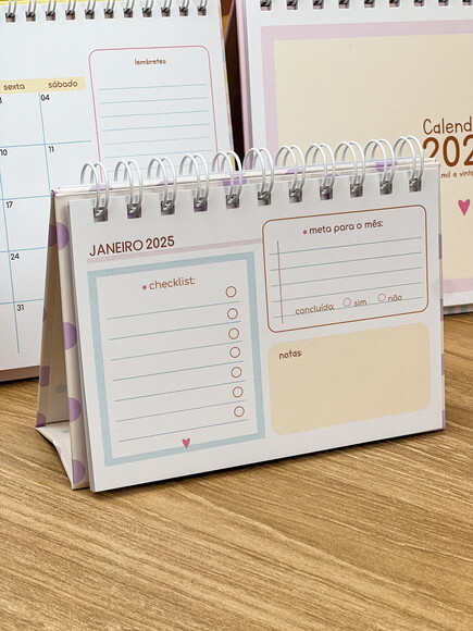Calendário de Mesa A6 Horizontal 2025