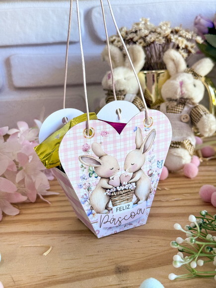 Cesta de Páscoa para Chocolate Lembrancinha Cristã Igreja