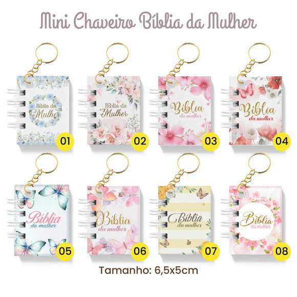 Chaveiro Mini Bíblia Lembrancinha para Igrejas Aniversário B