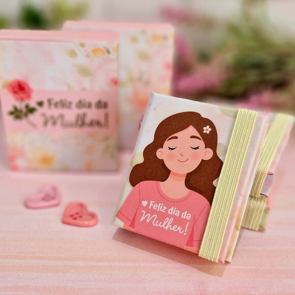 Chaveiro Post It Dia das Mulheres Lembrancinha