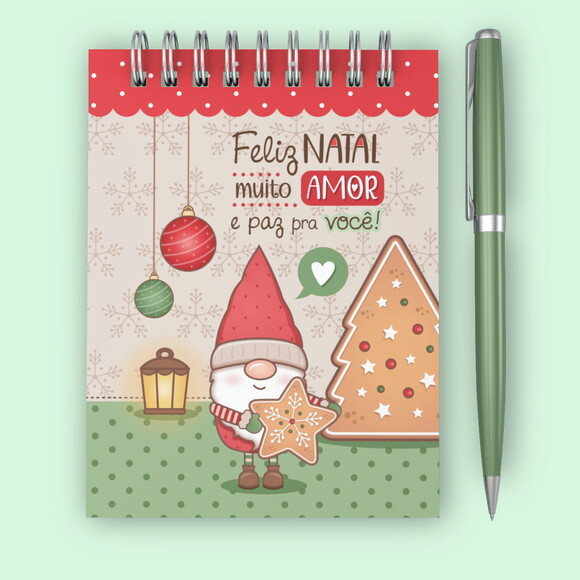 Kit Presente Natal Bloco de Nota Lembrancinha Feliz Natal