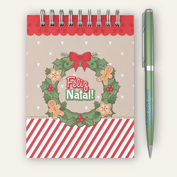 Kit Presente Natal Bloco de Nota Lembrancinha Feliz Natal