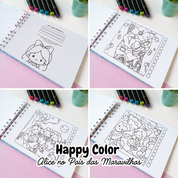 Livro de Colorir Alice no País das Maravilhas Desenhos