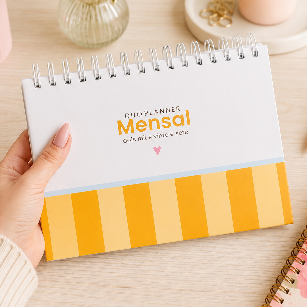Planner 2027 Mensal e Semanal 2 em 1 Personalizado A5