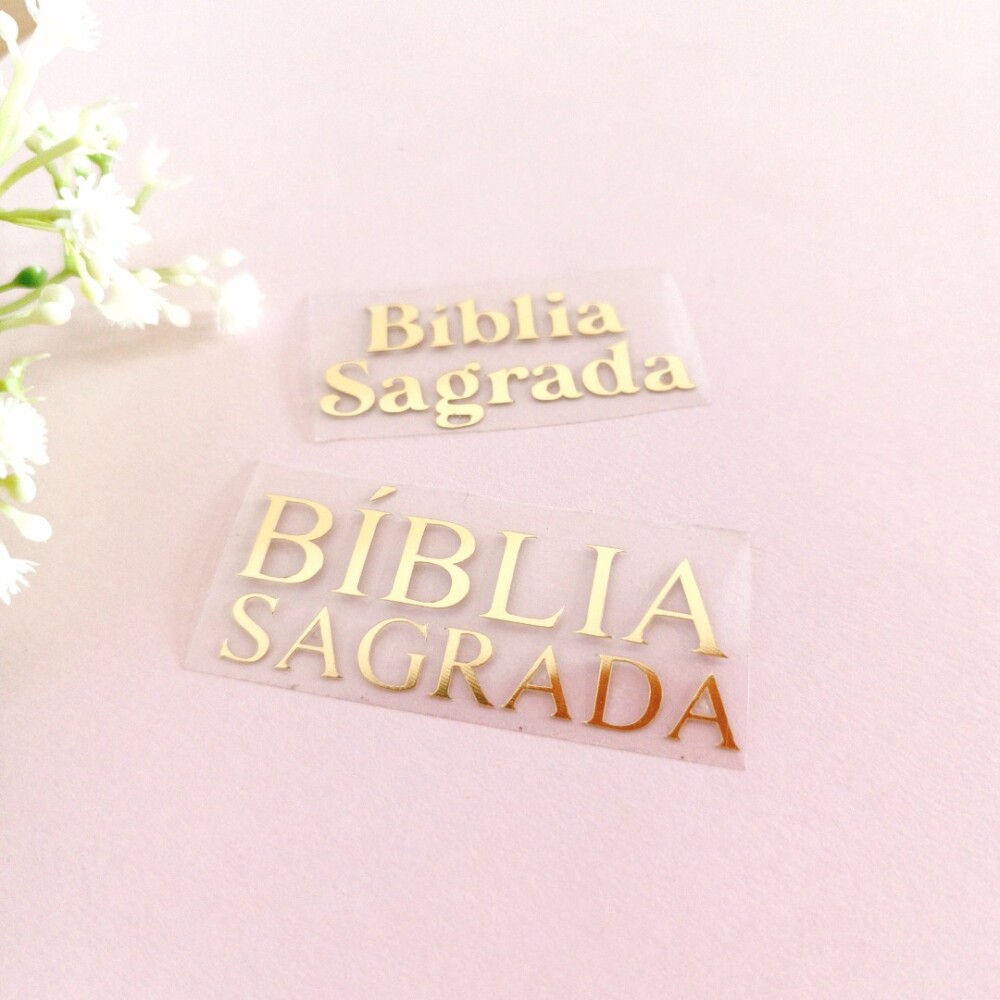 Adesivos Termocolantes Biblia Sagrada Dourado Prata - Kit 6 unida