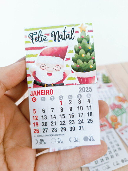 100 Calendário de Geladeira Natal 2025 Lembrancinha Natalina