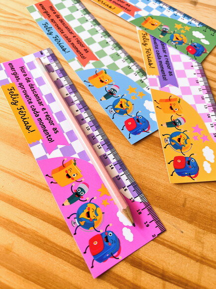 25 Card Lápis Lembrancinha Férias Criança Escola Infantil