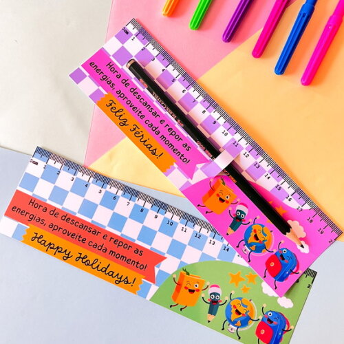 25 Card Lápis Lembrancinha Férias Criança Escola Infantil