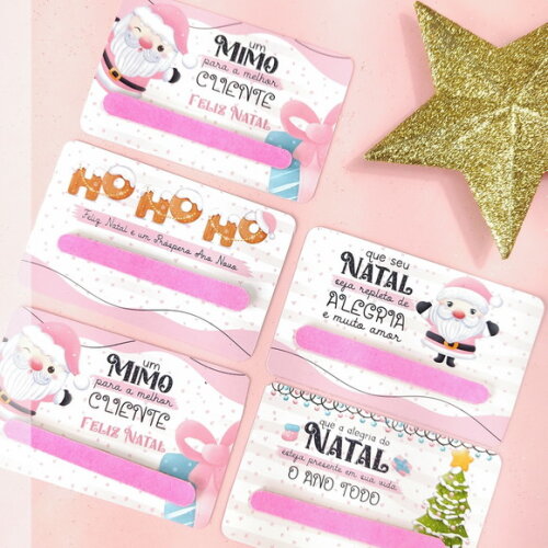 50 Card Lixa de Natal Lembrancinha Brinde para Clientes