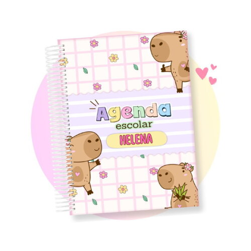 Agenda Escolar Infantil Personalizada Capivara Datada 2025
