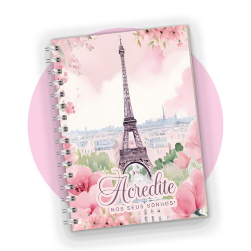 Caderno A5 Personalizado Paris Feminino