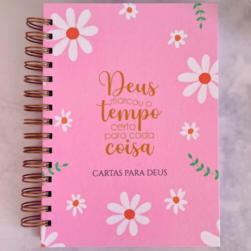Caderno Devocional Floral Personalizado A5 Cristão Feminino