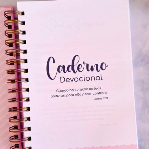 Caderno Devocional Floral Personalizado A5 Cristão Feminino