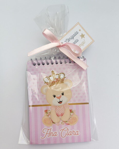 Kit Bloquinho Lembrancinha Menina Rosa Nascimento Batizado