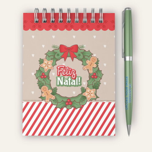 Kit Presente Natal Bloco de Nota Lembrancinha Feliz Natal