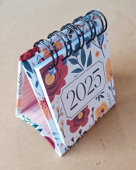Mini Calendário de Mesa 2025 Floral Outono
