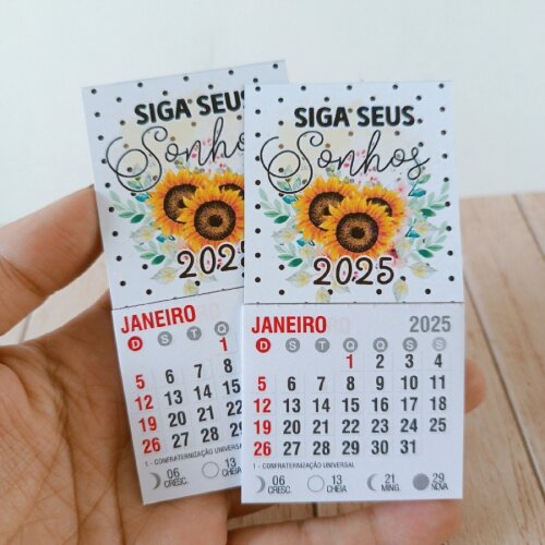 Calendário de Geladeira 2027 Girassol Lembrancinha Natal