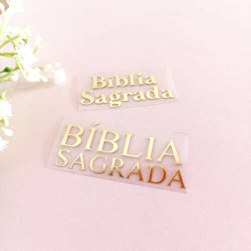 Adesivos Termocolantes Biblia Sagrada Dourado Prata - Kit 6 unidades