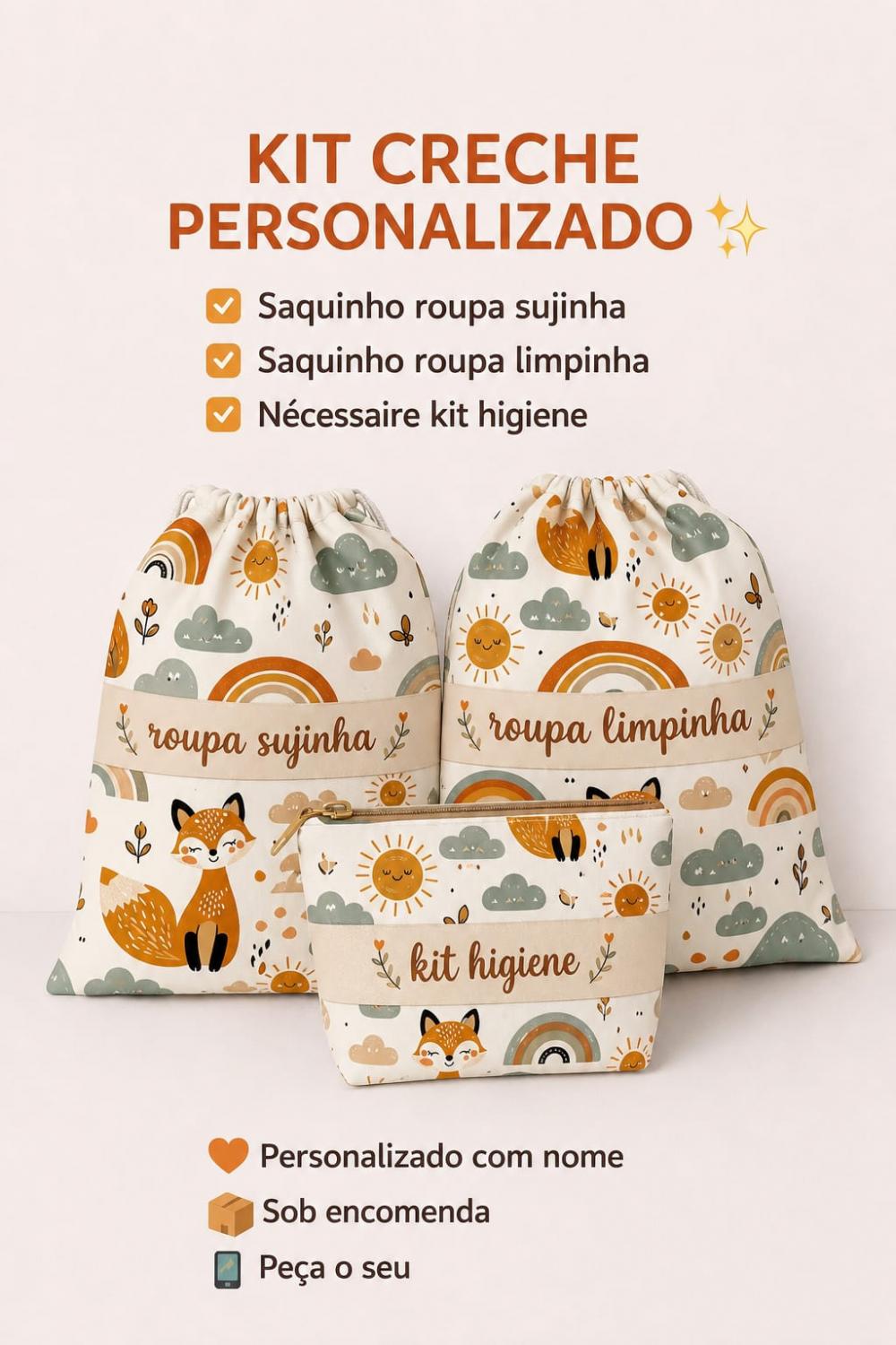 saquinho para organizar mala mochila enxoval bebe maternidade cre