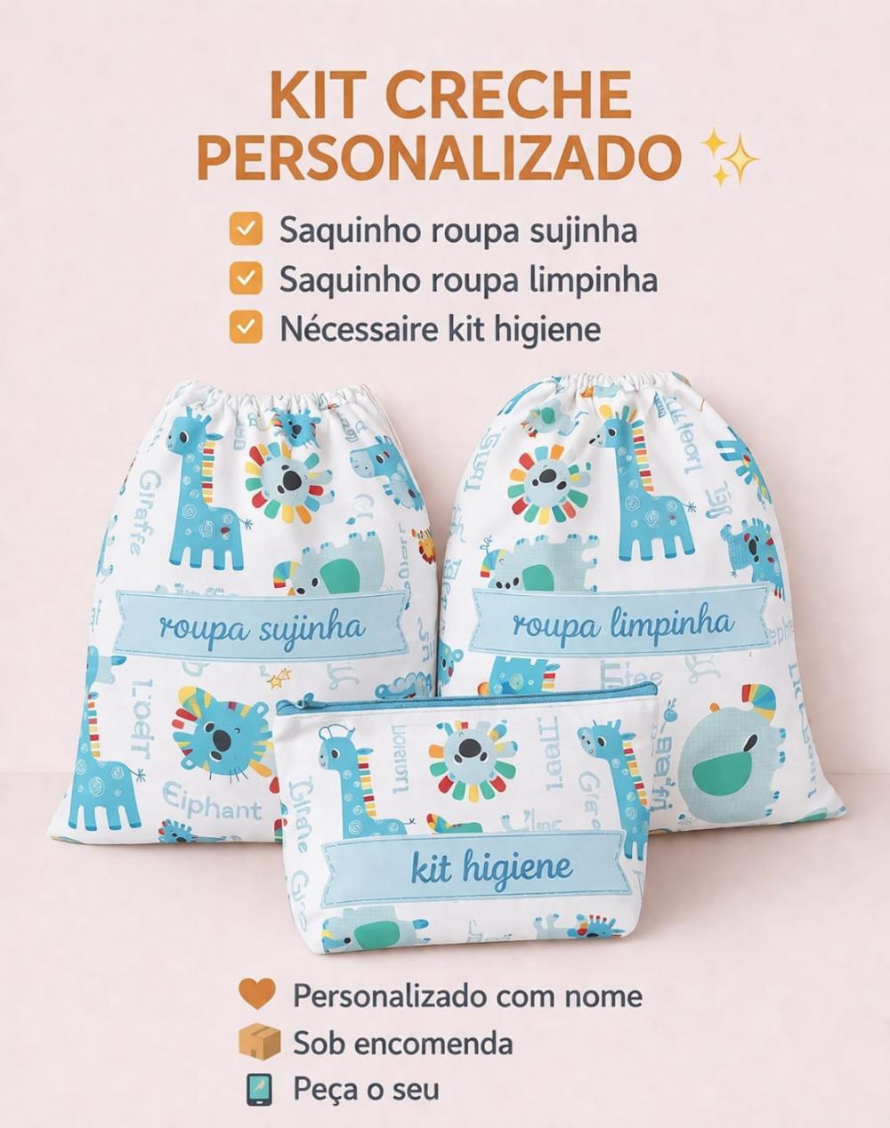 saquinho de tecido personalizado com nome