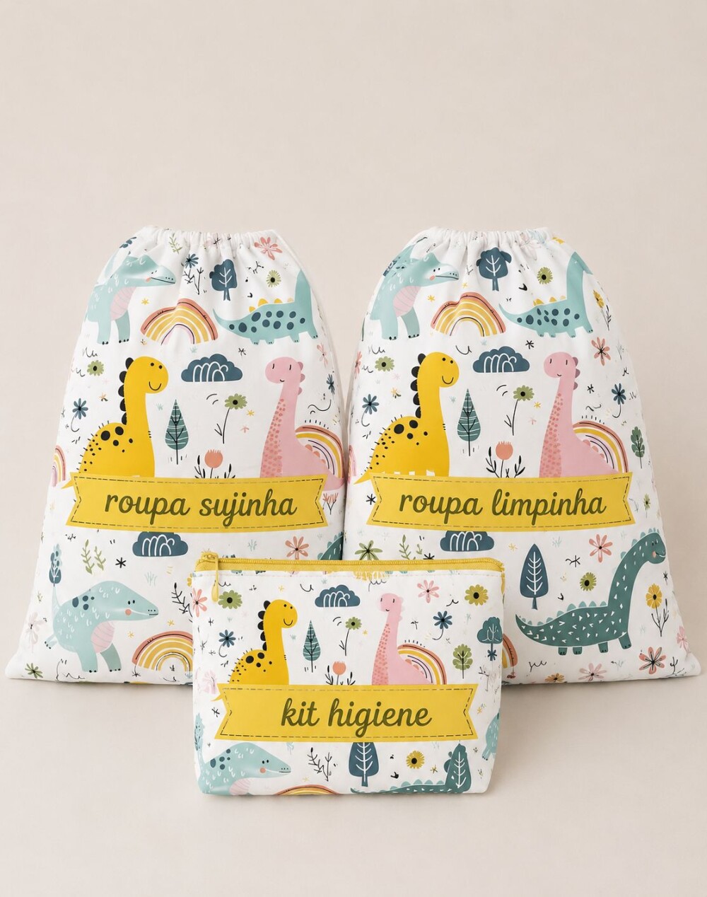 kit creche escola maternidade viagem enxoval infantil dinossauro