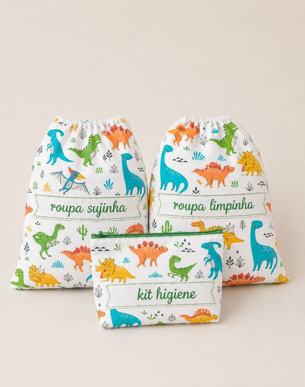 kit creche escola maternidade viagem enxoval infantil dinossauro