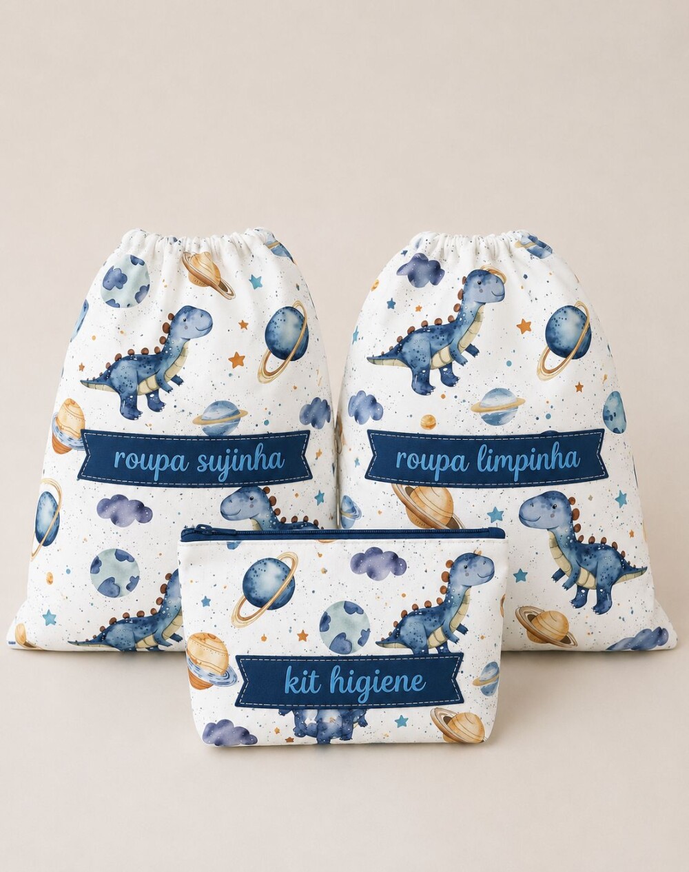 kit creche escola maternidade viagem enxoval infantil dinossauro