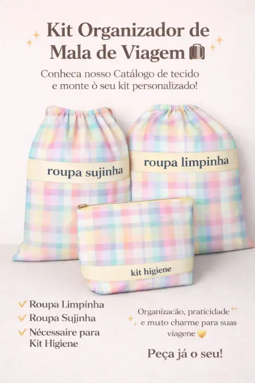 saquinho de tecido personalizado com nome