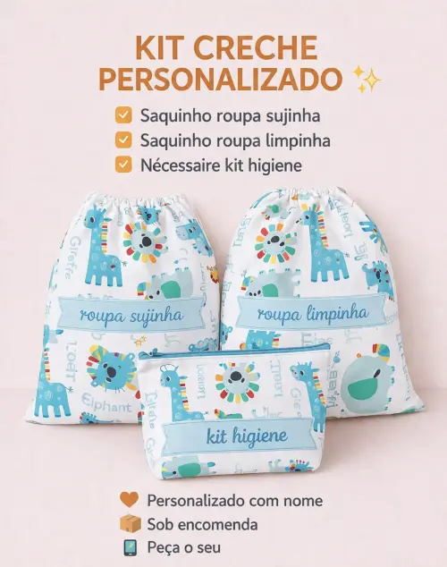 saquinho de tecido personalizado com nome
