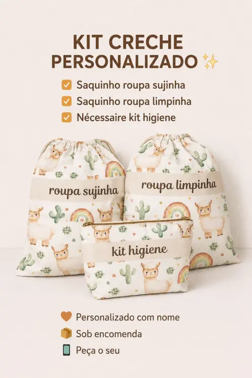 organizador de mala bolsa mochila saquinhos personalizados bebe criança enxoval