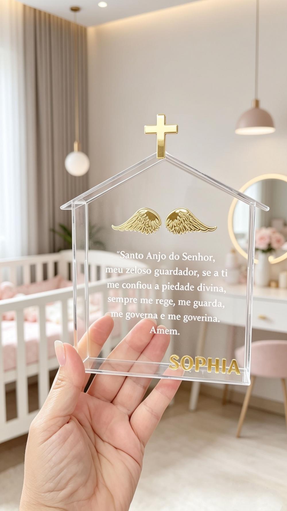 Presente de bebê Capela Acrílica Personalizada