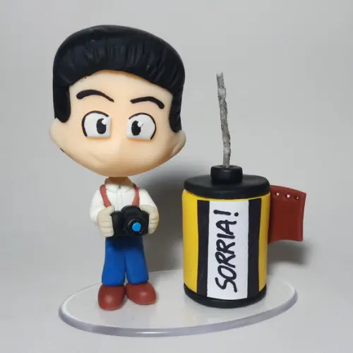 Vela/topo de Bolo de Biscuit Personalizado Tipo 2