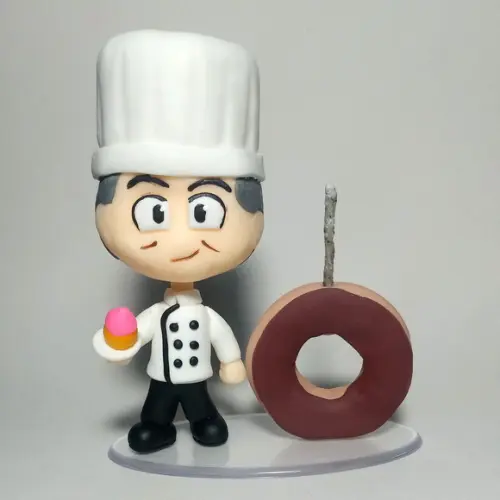 Vela/topo de Bolo de Biscuit Personalizado Tipo 2